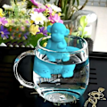 Pikkukuva 5 / 5: Nique Eläimen Muotoinen Juomasuodatin Söpö Sarjakuva Apina Silikoni Tee Suodatin Infuser Siivilä Tee Tarvikkeet (2kpl, Punainen+sininen)