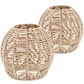 Miniatyrbild 1 av 2: 2 st Rattan Hänglampor Små Lampskärmar Rattan Korg Lampskärm Rattan Lamp Skydd Kronljus L Khaki 15x15cm