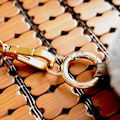 Miniatyrbild 4 av 5: Runda fjäderlås med fast ögla, zinklegering, O-ring karbinhakar, nyckelring, DIY-tillbehör, lätt (10 st, Guld)