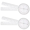 Miniatyrbillede 1 af 2: 2 stk. Vinkelmåler Gonimeter Lineal Transparent Vinkelmåler Måling Bærbar Gonimeter Lineal Transpa Transparent 20.5X8CM