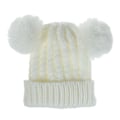 Miniatyrbild 4 av 5: Babyflicka Hatt Stickad Beanie Baby Vinterhatt Söt Baby Pom Pom Beanies Hatt för Flickor Pojkar Tjock Varm Toddler Hatt, 1-5 År Gammal, 1st (Vit)