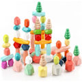 Miniatyrbild 1 av 5: 38-dels Trästaplingsbyggstenar Montessori Leksaker för 1 2 3 4 5 6 År Gamla Flickor Pojkar Förskoleutbildning Sensoriska Leksaker