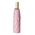 Pikkukuva 1 / 4: 1 kpl 3-osainen taittuva sateenvarjo aurinko ja sade kaksoiskäyttöinen sateenvarjo kannettava aurinkosuoja UV-suojattu sateenvarjo Pink 58X58CM