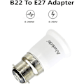 Miniatyrbild 4 av 5: B22 till E27 Sockelomvandlare, Sockeladapter för LED-lampor och halogenlampor, Max Effekt 200W, 0~250V, 120 Grader Värmebeständig, 5-pack.