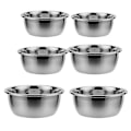Miniatyrbillede 1 af 3: 6 stk. Rustfrit Stål Store Blandeskåle Multifunktionelle Hårdt Brugbare Skridsikre Suppeskåle Æg Blandingsmadbeholder (blandet Størrelse)Sølv 6 stk Silver 6 pcs