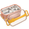 Miniatyrbilde 2 av 2: 1600ml Matboks i rustfritt stål 304 Dobbeltlags Termisk Matbeholder Matlagringboks Med Lopp For Studenter (rosa)Rosa Pink