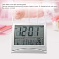 Miniatyrbillede 5 af 5: Digital vækkeur, bærbar, foldbar, temperatur, kalender, snooze, LED-display, med læderbetræk (1 stk., sølv)