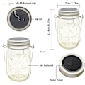 Miniatyrbilde 5 av 5: Solcellelamper Utendørs, 3 Stykker Solcellehagelamper 30 Led Vanntette Mason Jar Hagelamper For Innendørs Utendørs Belysning Dekor Juleris (wa