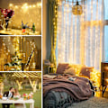 Miniatyrbild 2 av 5: 100 LED Inomhus String Lights Varmvit, Klar Tråd Julbelysning Utomhus Vattentät, Blinkande Fairy String Lights Stickkontakt För Sovrum Bröllop P