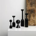 Miniatyrbillede 3 af 4: Trælysestativ Sort Enkel Moderne Kreativ Kunst Lysestativ, B