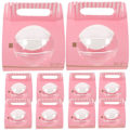 Pikkukuva 1 / 3: 10 kpl Cupcake-laatikot Paper Cookie Bags Clear Cake Box Muffin Lahjalaatikko Party Favor Box Mousse Wrappi Pink 15x15cm