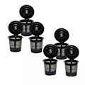 Miniatyrbild 4 av 4: 6 Set Återfyllningsbara Återanvändbara Kaffekapslar Återfyllningsbara Kaffefilter Kaffefilter Kaffepulver Filterkopp Kapsel Kaffemaskin Filter Rostfritt Stål