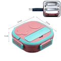 Miniatyrbillede 2 af 5: RYI_Ute Madservice 304 Bærbar Madkasse i Rustfrit Stål til Baby Børn Studerende Udendørs Camping Picnic Madbeholder Bento Box Pink 2 rum