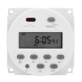 Miniatyrbillede 1 af 5: 12v Mini LCD Digital Ugestimer Relækontakt Digital Timer Strømstimerstyring Med Vandafvisende Dæksel Hvid