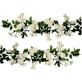 Miniatyrbillede 1 af 5: RIY 2-pak (1,78 m pr. sløjfe) Kunstige hængende rosenblomster, vedbendranke, kunstig rosenranke, hjem, fest, have (69 små rosenblomster HVIDE)4-