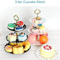Miniatyrbild 2 av 4: 3-vånings Plast Cupcake Stativ Dessert Godis Display Tower, Trappan Serveringsbricka Kompatibel Med Fester Barn Födelse
