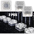 Miniatyrbillede 1 af 5: 2 Styk 4 LED Solcelle Gulv Udendørs Lampe Issten Lys, Kold Hvidt Lys Til/Fra Lysknap Solcelle Lampe Vandafvisende Gulv Spotlight Lys Til Udendørs