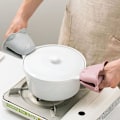 Miniatyrbillede 2 af 5: Silikone Ovn Tykke Grydeholder Handsker, Silikone Handsker 2stk-grå