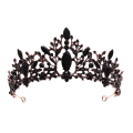 Miniatyrbillede 1 af 3: 1 stk Stilful Barok Sort Krone Brudesløjfe Chic Kvinder Krone Hår Dekoration Sort 14,5x7cm Black 14.5x7cm