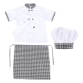 Pikkukuva 1 / 3: 1 Set Unisex Lasten Kokki Cosplay-asu Lyhythihainen Paita Esiliinalla HatAssorted Väri 120cm Assorted Color 120cm