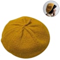 Pikkukuva 1 / 5: Beretti Naisille, Ranskalaistyylinen Pipo Talvi Muoti Lämmin Villavuori Neulotuppi Retro Pehmeä Puhdas Väri Villikeltainen Yellow