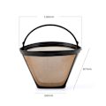 Miniatyrbild 2 av 5: Guldtonat Kaffefilter, Kon, Rostfritt Stål Kaffefilter Handbryggt Kaffekanna Filterpappersfritt Filter Droppkaffefilter Tratt