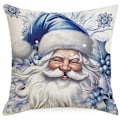 Miniatyrbilde 2 av 5: 4 stk Juleputetrekk Santa Lintrykk Putetrekk Høytids Sofadekorasjon, Søt Juleputetrekk