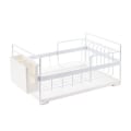 Miniatyrbilde 5 av 5: Rustfri Oppvaskstativ For Tallerkener, Oppvaskstativ, Oppvaskmaskinstativ For Tallerkener, Bestikk Med Dryppbrett, Rustfritt Stål, 44.4 X 33.8 X 19.4 Cm - Hvit White