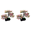 Miniatyrbillede 1 af 2: 3 stk. Kunstige Velkomst-fyr Bonsai Mini Simulerings Træplante Hjem Dekoration (pink) 2 stk 2pcs