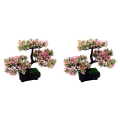 Pikkukuva 1 / 2: 3 kpl Teko-vieras-tervetuloa Mänty Bonsai Mini Simulaatio Puu Kasvi Koti Sisustus (vaaleanpunainen) 2 kpl 2pcs