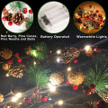 Miniatyrbild 2 av 5: Julgransljus, 3m 30 LED-lampor med julgrankottar, batteridrivna, Mini inomhus LED-ljusslinga för dekoration till sovrum, jul, bröllop