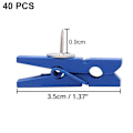 Miniatyrbilde 2 av 5: Push-pinner med tre-klips 50 stk Push-pinner Tommelknapper Tre-klips med push-pinner Fargerike for korktavler Kunstverk Notater Bilder Håndverk