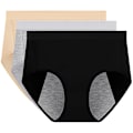 Pikkukuva 1 / 5: 3 kpl Puuvillaiset Alushousut Hengittäville Naisille, Saniteettialushousut Naisille, Kuukautisalushousut, Mukavat Tytöille, Sekalaiset Värit Assorted Color L