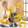 Pikkukuva 1 / 4: RY*Montera Ajoneuvo Kuorma-auto DIY Rakennussarja Lapsille, 4 in 1 Tekniikka-auto Sähköporalla, Pedagoginen Lahja,