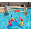 Miniatyrbild 3 av 5: Uppblåsbar Pool Basketboll Leksak Set, Flytande Badring & Strandboll Kastspel Sommarfest Roliga Favoriter Vattenstridsspel