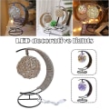 Miniatyrbillede 2 af 5: LED Lys Stjerne Æbler Glas Form Dekoration Lys Julepynt Sfærisk Batteri Blå Blue Spherical Battery