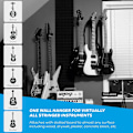 Miniatyrbillede 3 af 5: 6 stk. Guitarophæng Væghængt Krog Stativ - Guitar Kroge til Væggen Justerbar med Adapter - Guitar Væghængt til Elektrisk Akustisk