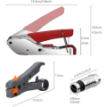 Miniatyrbillede 2 af 5: Kompressionstang Sæt, Krympeværktøj Rg59 / Rg6 Stripping Tool Med 20 Stykker F Kompressionsprop Til Sat Kabel, Koaksialkabel Wire Stripper Tang