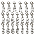 Miniatyrbild 1 av 4: 20 st Alloy 5-formade hängen med hummerlås DIY arabiska siffror hänge charms smyckestillbehör för örhängen 2.2 * 1.8 * 0.8cm 2.2*1.8*0.8cm