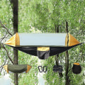 Miniatyrbillede 2 af 4: Camping Hængekøje Med Net Kompatibel Med Vandreture Camping Gul Sort