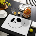 Miniatyrbilde 4 av 5: Halloween Servietter Sett med 4 stk 12x18 tommer Flaggermus Slott Gresskar Bordmatte Varmebestandig Vaskbar Tørkbar Serviett for Fest Kjøkken