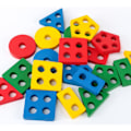 Pikkukuva 5 / 5: RYI)Montessori-lelut 1 2 3 -vuotiaille taaperoille, puinen pinoamis- ja lajittelulelu