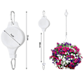 Miniatyrbilde 5 av 5: RY-2 stk Justerbare OpphengsKroker for Blomsterpotter | Hev- og Senkbare Hengere hvit white