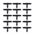 Miniatyrbillede 2 af 3: 50 stk Dryp Slangeforbindelser Vand Slange Adapter Barbed Forbindelser Passer Slange Dyseslange T-forbindelser Ga Black