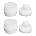 Pikkukuva 3 / 4: 2 Sarjaa Kannettavia Pölyhöyheniä Vauvoille Lapsille Kehon Talkkijauheen Höyheniä Vauvakylpylahja Valkoinen 9x9cm White 9x9cm