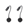 Miniatyrbillede 1 af 2: 6 stk. Bordarbejds-LED-lampe 3W vægmonteret læselampe med fleksibel slange til hjem og hotel (sort) 4 4 pcs