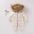 Miniatyrbillede 1 af 4: Baby Éndagsjakke med Dunfyld, Tyk Dunjakke til Børn, Éndagsdragt 90cm Beige beige 90cm