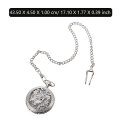 Miniatyrbillede 3 af 3: Mænds Minimalistisk Lommeur Lommeur Kæde Dobbelt Dæksel Lommeur Klassisk Lommeur Retro Lommeur Silver 43.5X4.5CM