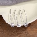 Miniatyrbilde 4 av 4: U-Formet Diamant Hårklipp, Formet Diamant Hårspenne, Bryllup Hårspenne, Brud Perle Blomst Krystall For Bryllupstilbehør, 30 Enheter