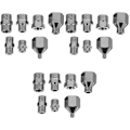 Pikkukuva 2 / 2: 3 Sarjaa / 7 kpl Ilmaharjan Sovitin Nopea Liitäntä Irrotusliitin Ilmaharjan Letkulle 3 Sarjaa 2X1.1cm 3 Sets 2X1.1cm
